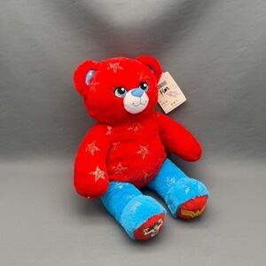 NWT Build A Bear DC Comics Wonder Woman Bear 18" Plush Red Blue